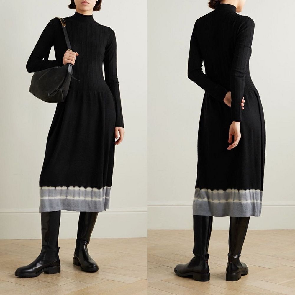 Proenza Schouler NWT Lila Ombré Detail Long Sleeve Merino Wool Sweater Dress S